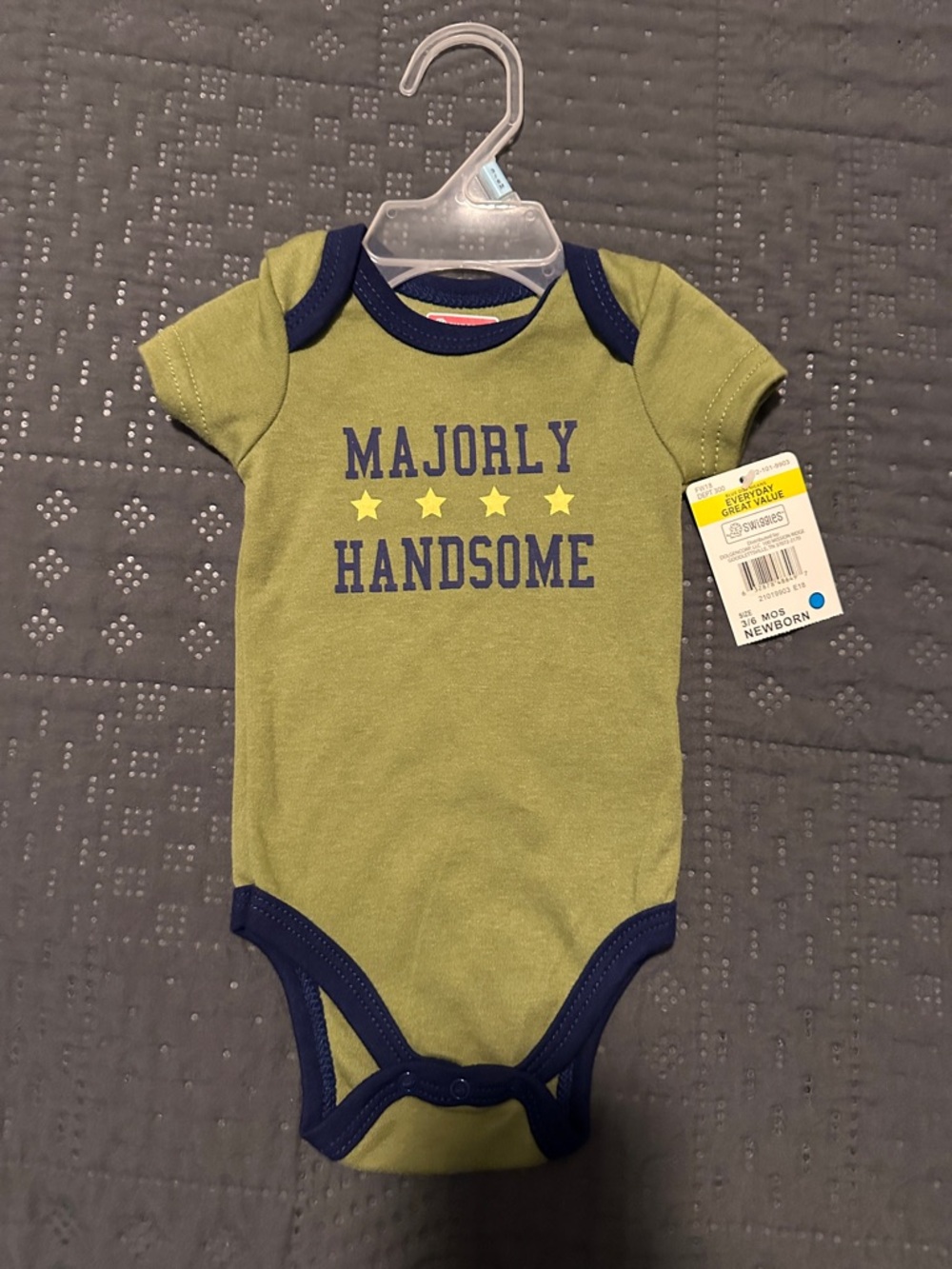Majorly Handsome Olive & Navy Baby One-Piece Bodysuit - Newborn